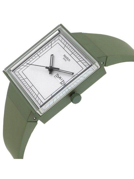 NWT Swatch What If…Green? Quartz White Dial Unisex Watch